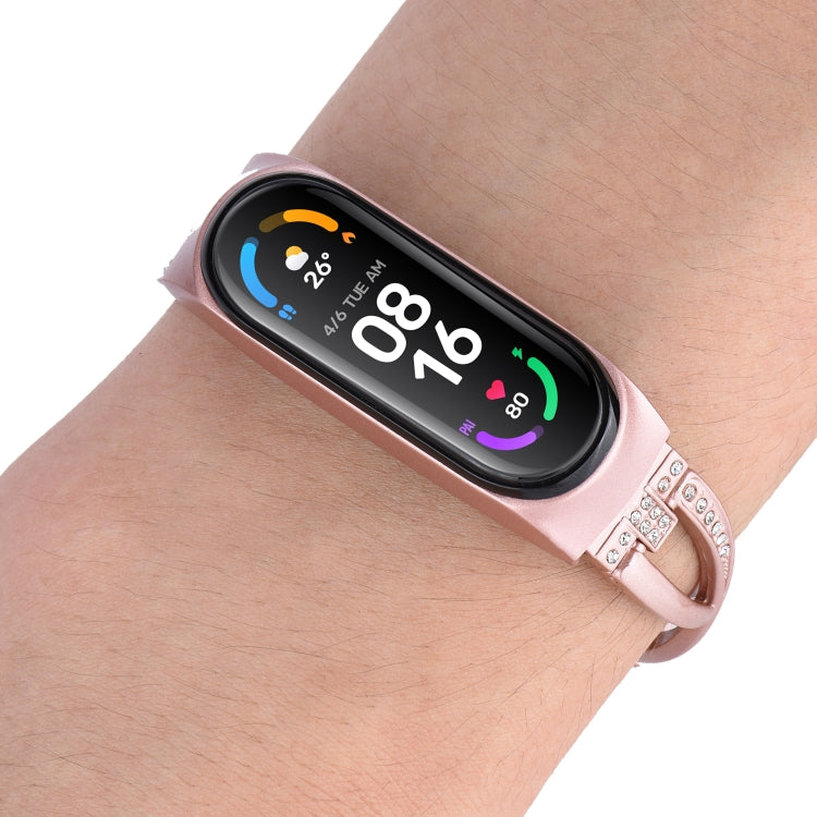 Cinturino di ricambio per cinturino in lega diamantata a forma di X, For Xiaomi Mi Band 6 / 5, For Xiaomi Mi Band 4 / 3