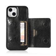 Custodia protettiva antiurto in PU + TPU con slot per schede e supporto, For iPhone 13 mini, For iPhone 13, For iPhone 13 Pro, For iPhone 13 Pro Max