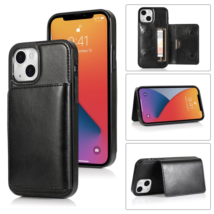 Custodia protettiva antiurto in PU + TPU con slot per schede e supporto, For iPhone 13 mini, For iPhone 13, For iPhone 13 Pro, For iPhone 13 Pro Max