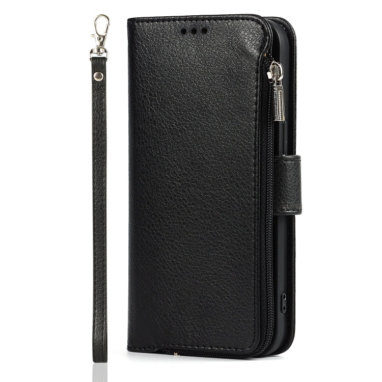 Custodia portafoglio in pelle con cerniera per iPhone 13 Pro Max