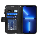 Custodia portafoglio in pelle con cerniera per iPhone 13 Pro Max