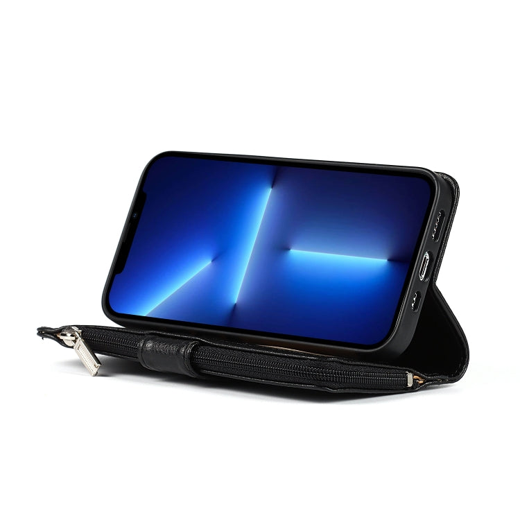 Custodia portafoglio in pelle con cerniera per iPhone 13 Pro Max