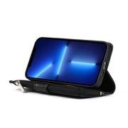 Custodia in pelle flip orizzontale con cerniera in microfibra con supporto, slot per schede e portafoglio, For iPhone 13 mini, For iPhone 13, For iPhone 13 Pro, For iPhone 13 Pro Max