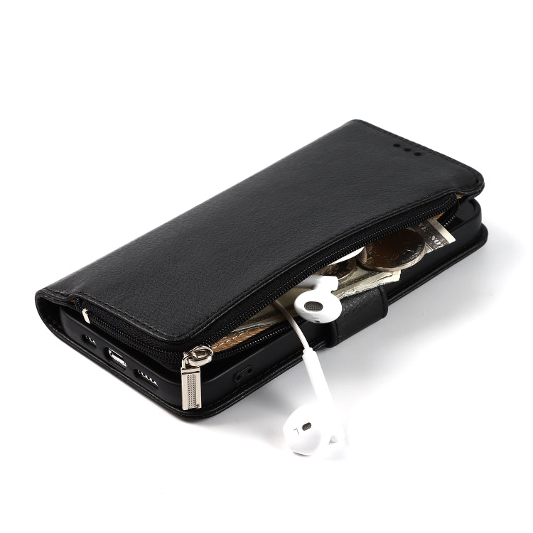 Custodia portafoglio in pelle con cerniera per iPhone 13 Pro Max
