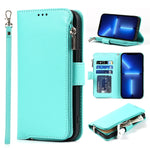 Custodia portafoglio in pelle con cerniera per iPhone 13 Pro Max