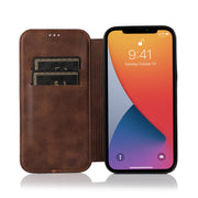 Forte chiusura magnetica Custodia in pelle PU + TPU con slot per schede e supporto, For iPhone 13 mini, For iPhone 13, For iPhone 13 Pro, For iPhone 13 Pro Max