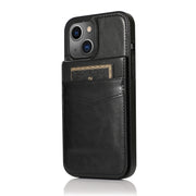 Custodia protettiva in tinta unita per PC + TPU con supporto e slot per schede, For iPhone 13 mini, For iPhone 13, For iPhone 13 Pro, For iPhone 13 Pro Max
