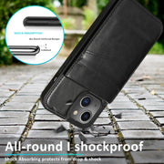 Custodia protettiva in tinta unita per PC + TPU con supporto e slot per schede, For iPhone 13 mini, For iPhone 13, For iPhone 13 Pro, For iPhone 13 Pro Max