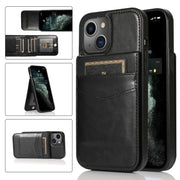 Custodia protettiva in tinta unita per PC + TPU con supporto e slot per schede, For iPhone 13 mini, For iPhone 13, For iPhone 13 Pro, For iPhone 13 Pro Max