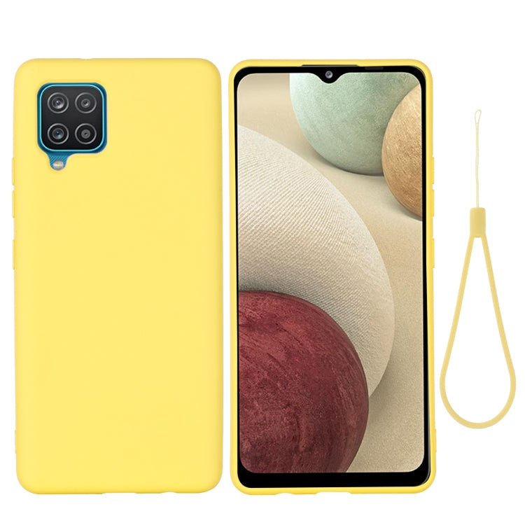 Per Samsung Galaxy M32 4G Versione internazionale Custodia protettiva a copertura totale anticaduta in silicone liquido tinta unita, For Samsung Galaxy M32 4G International Version