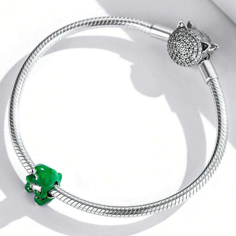 Accessori per collana braccialetto fai da te con perline di coccodrillo carino in argento sterling S925, Cute Crocodile