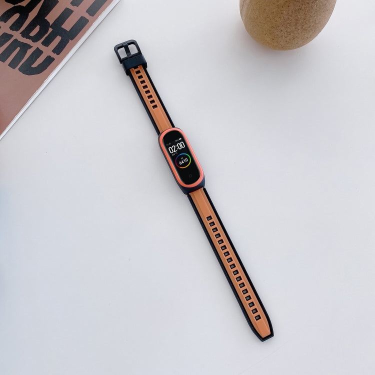 Cinturino di ricambio universale in silicone bicolore, For Xiaomi Mi Band 4 / 3, For Xiaomi Mi Band 6 / 5