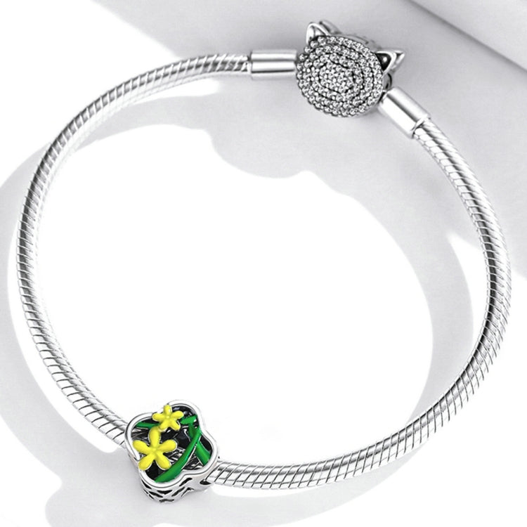 Accessori per collana braccialetto fai-da-te con perline delicate narcisi in argento sterling S925, Delicate Daffodil