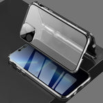 Cassa in vetro temperato a doppia faccia con struttura in metallo magnetico antiurto antiurto a quattro angoli, For iPhone 13 mini, For iPhone 13, For iPhone 13 Pro, For iPhone 13 Pro Max