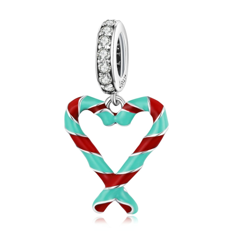 Accessori per collana braccialetto fai-da-te con ciondolo a forma di cuore in argento sterling S925, Heart Candy Cane