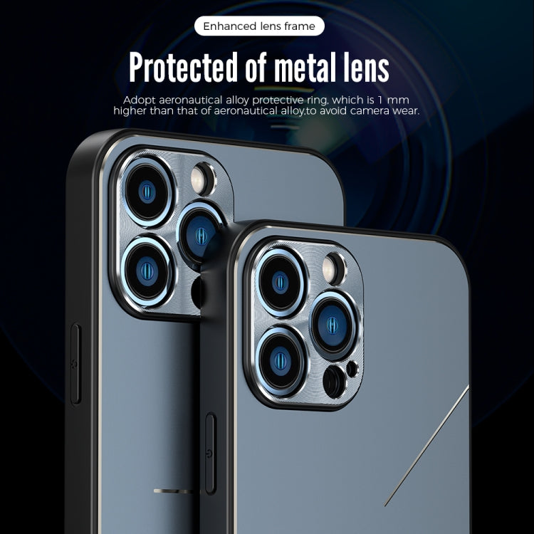 R-JUST RJ-52 Custodia protettiva antiurto in metallo TPU a 3 linee, For iPhone 13, For iPhone 13 Pro, For iPhone 13 Pro Max, For iPhone 12, For iPhone 12 Pro, For iPhone 12 Pro Max, For iPhone 11 Pro Max