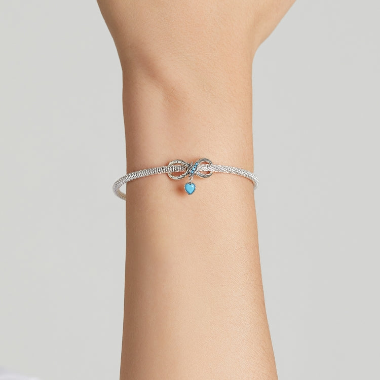 Accessori per collana braccialetto fai-da-te con perline d'amore infinito in argento sterling S925, Snake Infinite Love