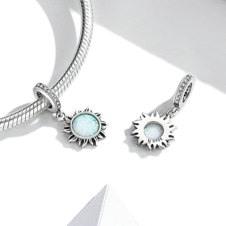 Accessori per collana braccialetto fai-da-te con ciondolo piccolo sole in argento sterling S925 opale, Opal Little Sun