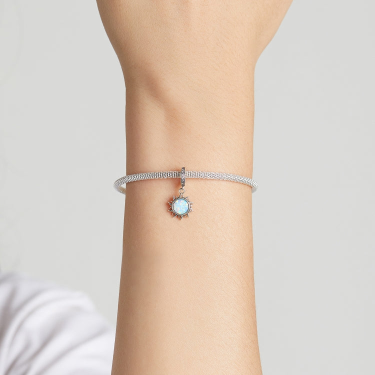 Accessori per collana braccialetto fai-da-te con ciondolo piccolo sole in argento sterling S925 opale, Opal Little Sun