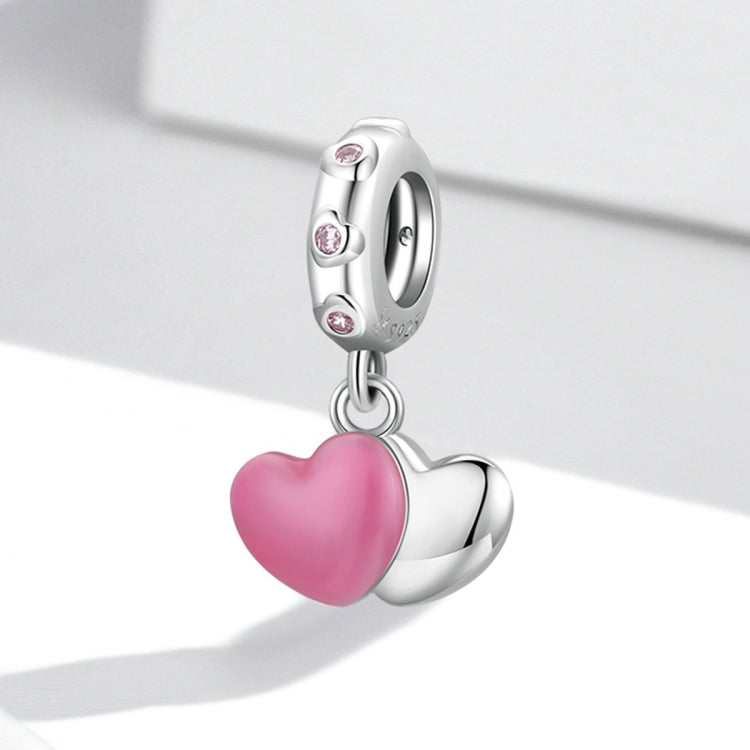 Accessori per collana braccialetto fai da te con ciondolo doppio amore in argento sterling S925, Double Love