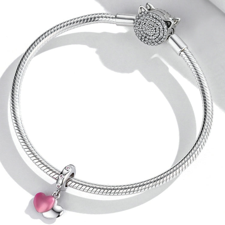 Accessori per collana braccialetto fai da te con ciondolo doppio amore in argento sterling S925, Double Love