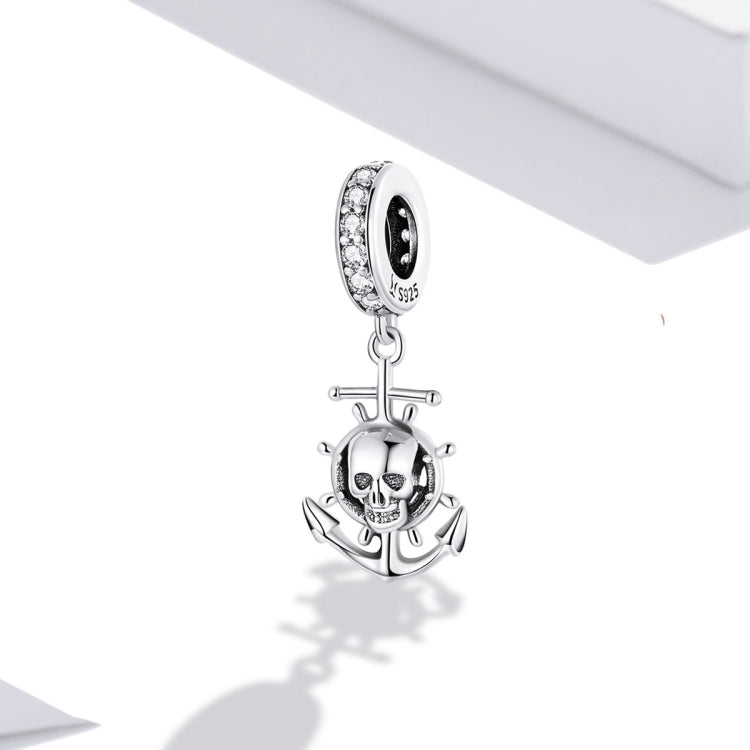 Accessori per collana braccialetto fai da te con ciondolo nave teschio pirata in argento sterling S925, Pirate Skull Ship