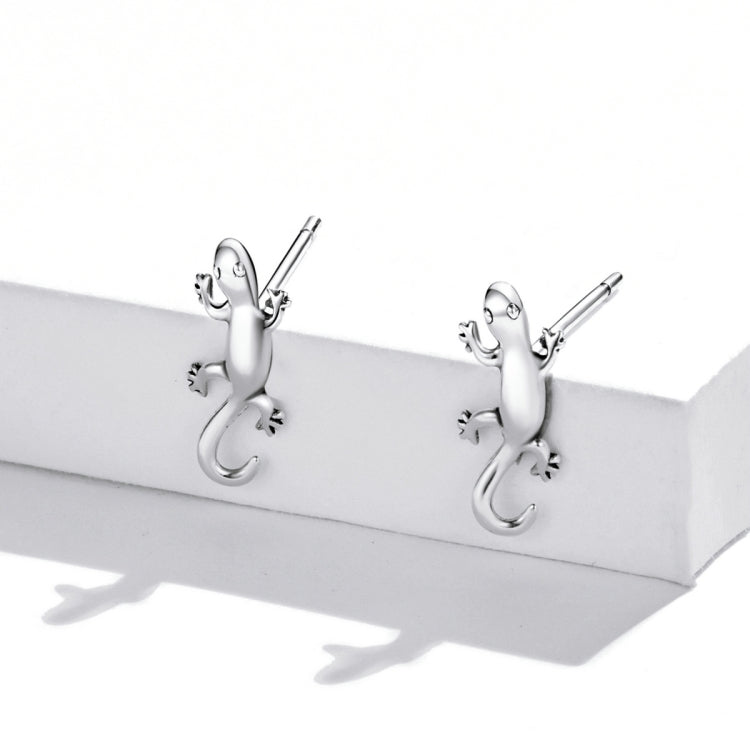 Orecchini da donna con orecchini a bottone in geco creativo in argento sterling S925, Creative Gecko