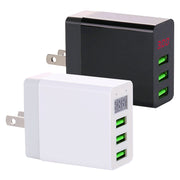 Caricatore da viaggio con display digitale a LED a 3 porte USB,, EU Plug, US Plug, UK Plug