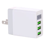 Caricatore da viaggio con display digitale a LED a 3 porte USB,, EU Plug, US Plug, UK Plug