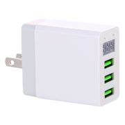Caricatore da viaggio con display digitale a LED a 3 porte USB,, EU Plug, US Plug, UK Plug