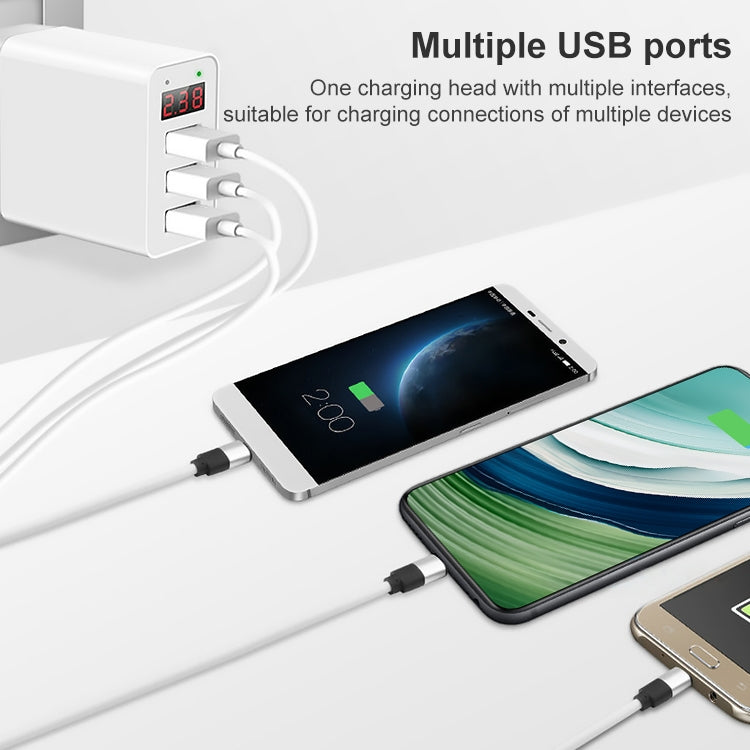 Caricatore da viaggio con display digitale a LED a 3 porte USB,, EU Plug, US Plug, UK Plug