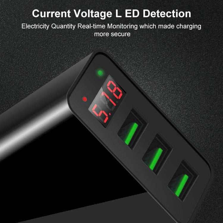 Caricatore da viaggio con display digitale a LED a 3 porte USB,, EU Plug, US Plug, UK Plug