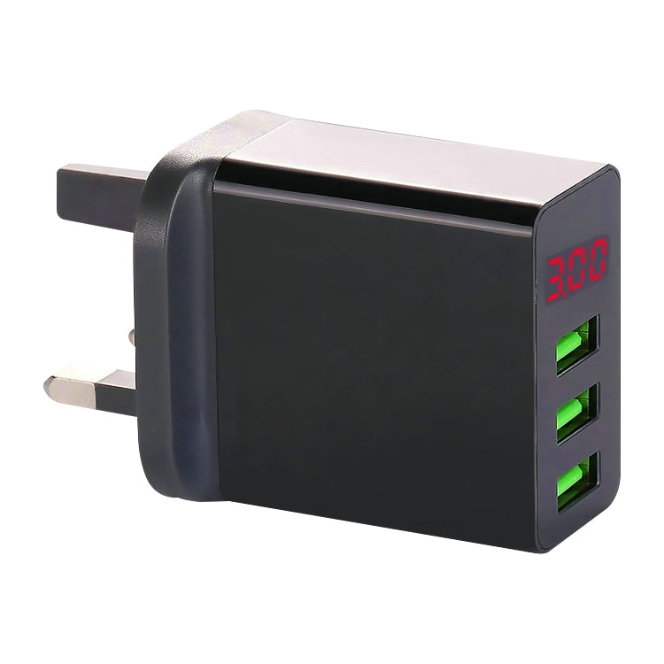 Caricatore da viaggio con display digitale a LED a 3 porte USB,, EU Plug, US Plug, UK Plug