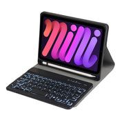 A06BS Custodia in pelle per tastiera Bluetooth retroilluminata ultrasottile con supporto e slot per penna, For iPad mini 6 / mini 7, For iPad mini 6