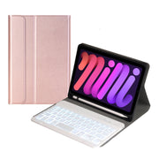A06BS Custodia in pelle per tastiera Bluetooth retroilluminata ultrasottile con supporto e slot per penna, For iPad mini 6 / mini 7, For iPad mini 6