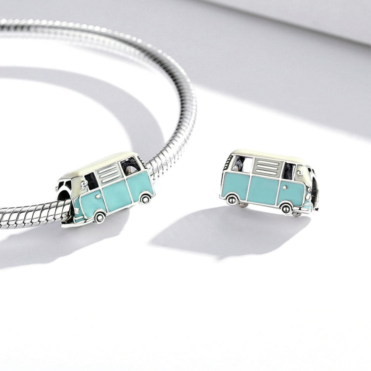 Accessori per collana braccialetto fai-da-te con perline mini bus in argento sterling S925, Mini Bus