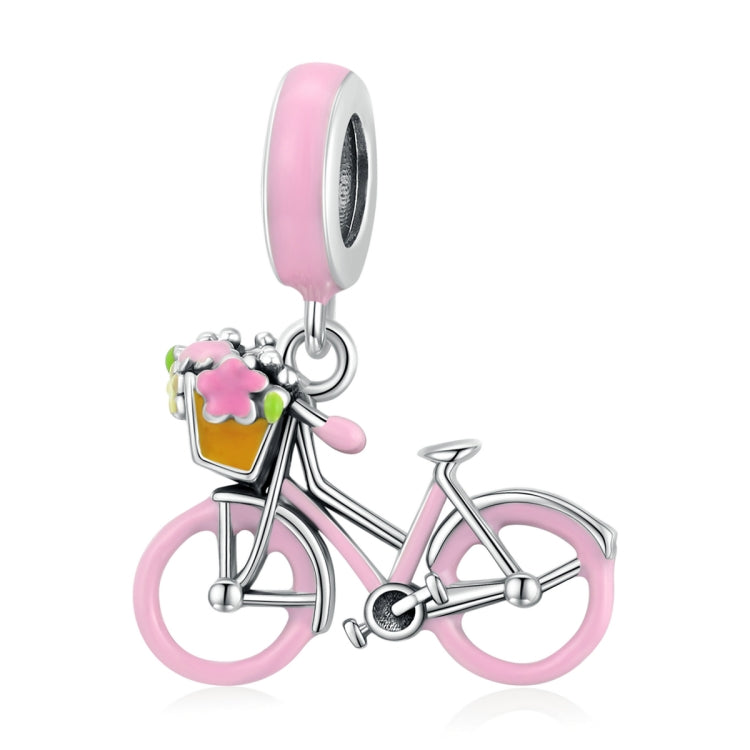 Accessori per collana braccialetto fai da te con ciondolo bicicletta rosa in argento sterling S925, Pink Bicycle