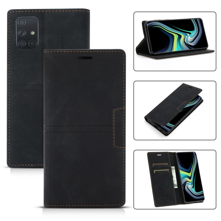 Custodia in pelle PU a vibrazione orizzontale da lavoro con ventosa magnetica da sogno con supporto, slot per schede e portafoglio, For Samsung Galaxy A91, For Samsung Galaxy A71 5G, For Samsung Galaxy A51 5G, For Samsung Galaxy A51 4G