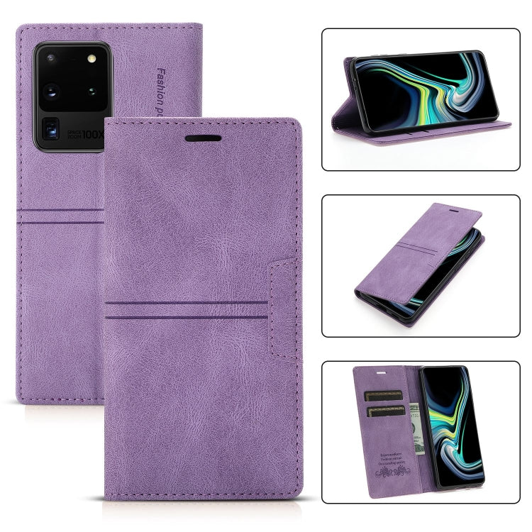 Custodia in pelle PU a vibrazione orizzontale da lavoro con ventosa magnetica da sogno con supporto, slot per schede e portafoglio, For Samsung Galaxy S20 FE, For Samsung Galaxy S20 Ultra, For Samsung Galaxy S21+ 5G, For Samsung Galaxy S21 5G