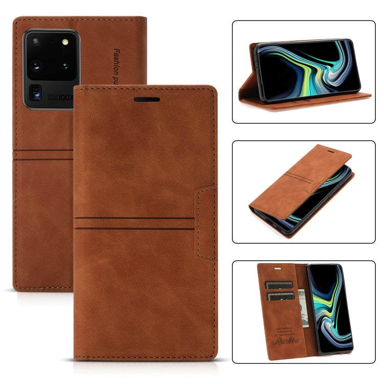 Custodia in pelle PU a vibrazione orizzontale da lavoro con ventosa magnetica da sogno con supporto, slot per schede e portafoglio, For Samsung Galaxy S20 FE, For Samsung Galaxy S20 Ultra, For Samsung Galaxy S21+ 5G, For Samsung Galaxy S21 5G