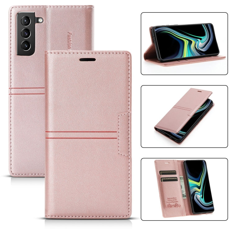 Custodia in pelle PU a vibrazione orizzontale da lavoro con ventosa magnetica da sogno con supporto, slot per schede e portafoglio, For Samsung Galaxy S21 FE 5G, For Samsung Galaxy S21 Ultra 5G