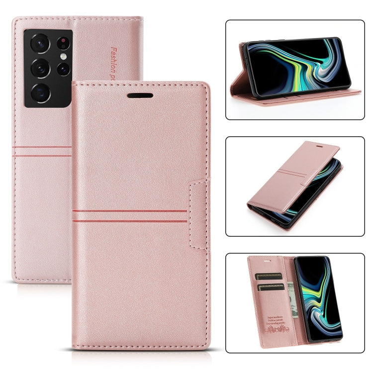 Custodia in pelle PU a vibrazione orizzontale da lavoro con ventosa magnetica da sogno con supporto, slot per schede e portafoglio, For Samsung Galaxy S21 FE 5G, For Samsung Galaxy S21 Ultra 5G