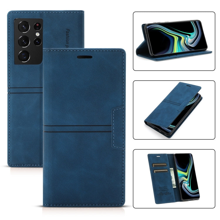 Custodia in pelle PU a vibrazione orizzontale da lavoro con ventosa magnetica da sogno con supporto, slot per schede e portafoglio, For Samsung Galaxy S21 FE 5G, For Samsung Galaxy S21 Ultra 5G