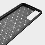 Custodia in TPU in fibra di carbonio con trama spazzolata, For Samsung Galaxy S22, For Samsung Galaxy S22+ 5G, For Samsung Galaxy S22 Ultra