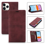 Custodia portafoglio in pelle PU con ventosa magnetica per iPhone