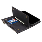 Custodia in pelle a ribalta orizzontale smerigliata retrò con supporto, slot per schede, portafoglio, tasca con cerniera e cordino, For Motorola Moto Edge 2021