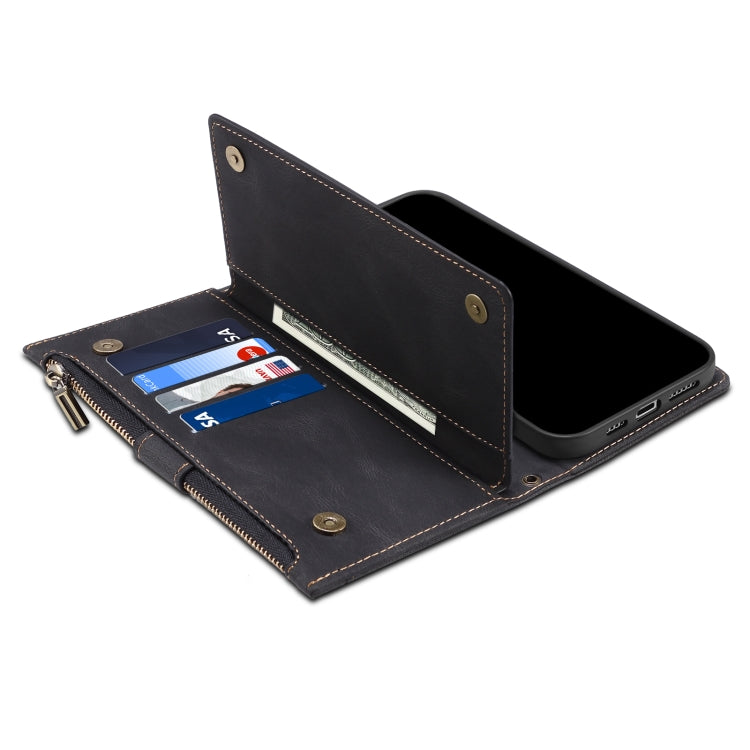 Custodia in pelle a ribalta orizzontale smerigliata retrò con supporto, slot per schede, portafoglio, tasca con cerniera e cordino, For Motorola Moto Edge 2021