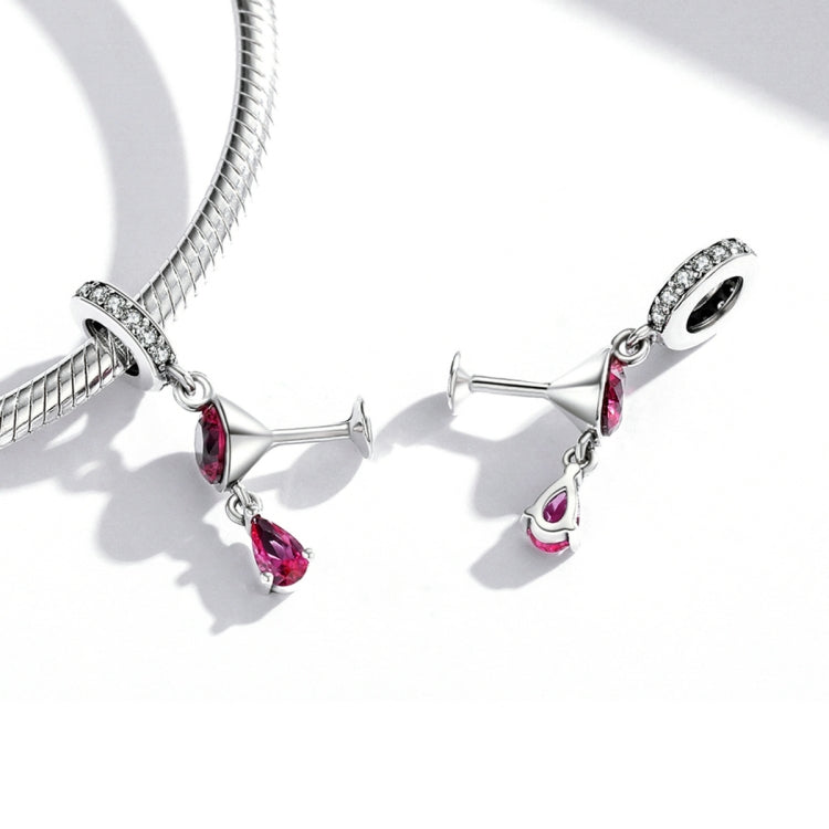 Accessori per collana braccialetto fai da te con ciondolo in vetro di vino in argento sterling S925