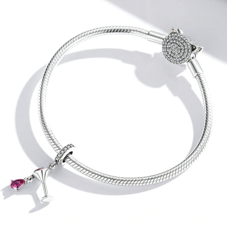 Accessori per collana braccialetto fai da te con ciondolo in vetro di vino in argento sterling S925