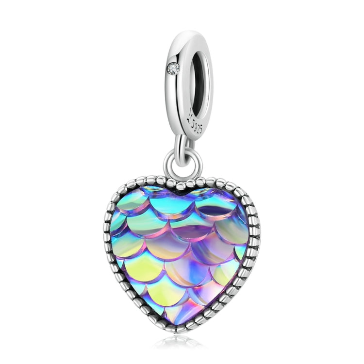 Accessori per collana braccialetto fai-da-te con ciondolo a forma di cuore in scala di pesce in argento sterling S925